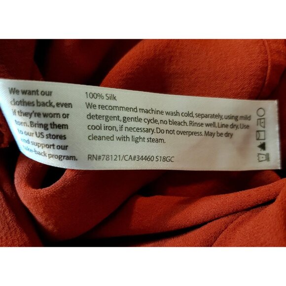 Eileen Fisher Burgundy Silk Button Up Long Sleeve Blouse 2X Office Career Formal - Picture 13 of 16